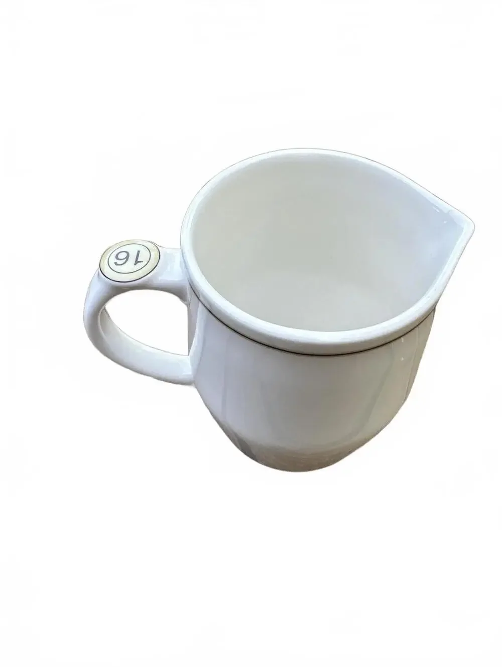 2008 Starbucks 16 oz White Ceramic Pitcher